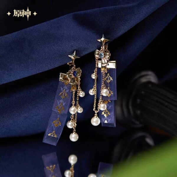 Furina Theme Apparel: Ribbon Bead Earrings