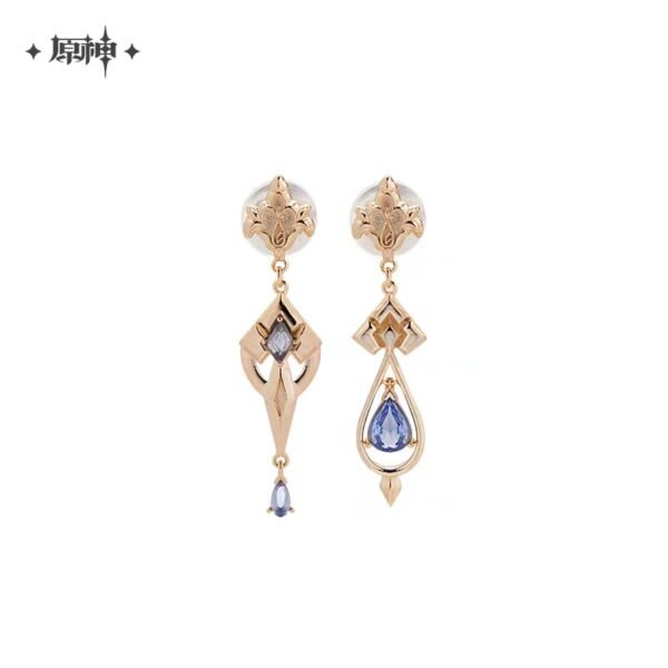 Furina Theme Apparel: Asymmetrical Earrings 925 Silver - Image 4