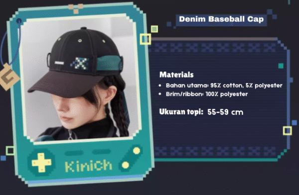 Kinich Theme Apparel: Ribbon Denim Baseball Cap - Image 2