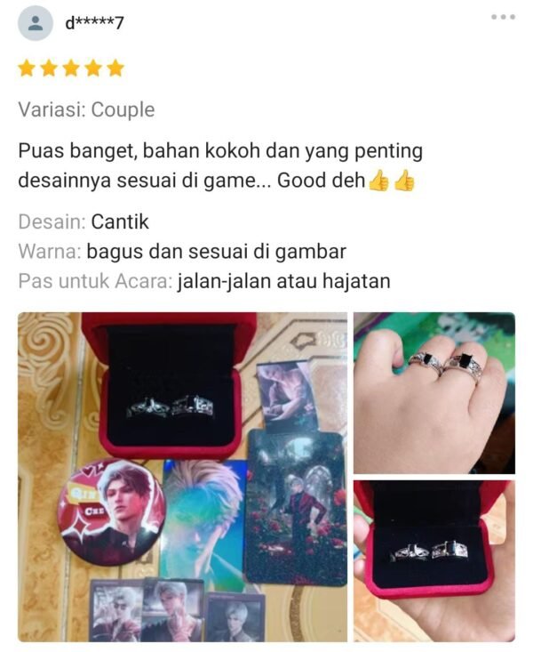 [Freebrand] Cincin Ring Sylus Qin Che Devotion Affinity Lv 100 Love and Deepspace - Image 8