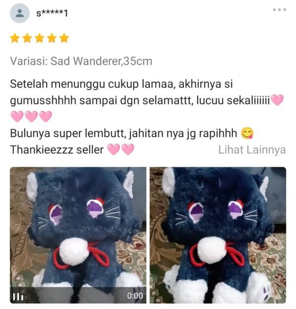 Genshin Impact Wanderer Balladeer Scaramouche Cute Cat Plush Doll - Image 8