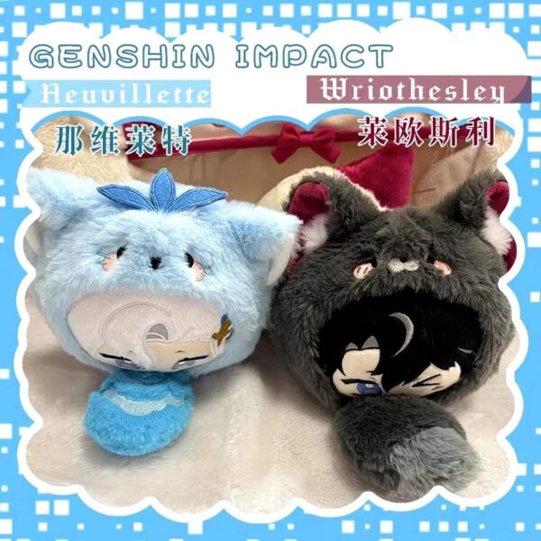 Mini Doll Keychain Head Neuvillette and Wriothesley Genshin Impact - Image 2