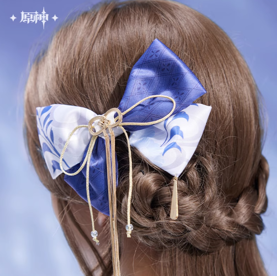 Genshin Impact Kamisato Ayato Themed Apparel: Bow Hair Pendant - Image 2