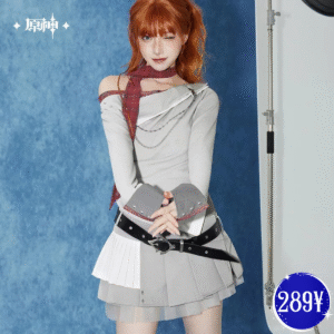 Genshin Impact Tartaglia Theme Impression Series: Off-Shoulder Long-Sleeve Knit Top