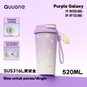 [#THRFafaFuwa] QuuOne Purple Galaxy 520ml Tumbler Xavier-Themed