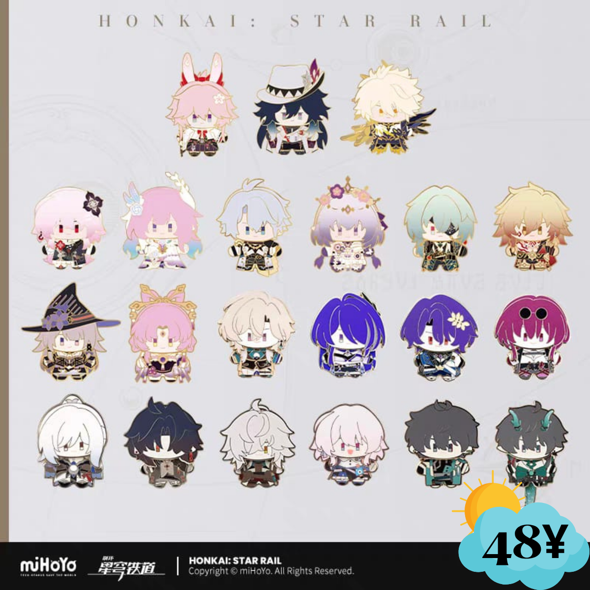Honkai Star Rail HSR Q Version Series: Metal Badge